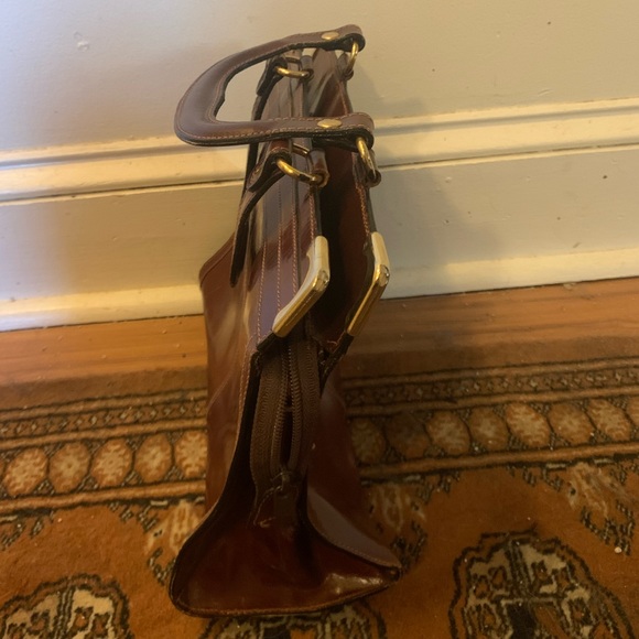 Gorgeous vintage Michael Rome Italian leather handbag (brown) - Picture 2 of 6